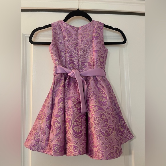 Disney Purple Paisley Kids Dress with Sparkling Belt - Picture 4 of 4